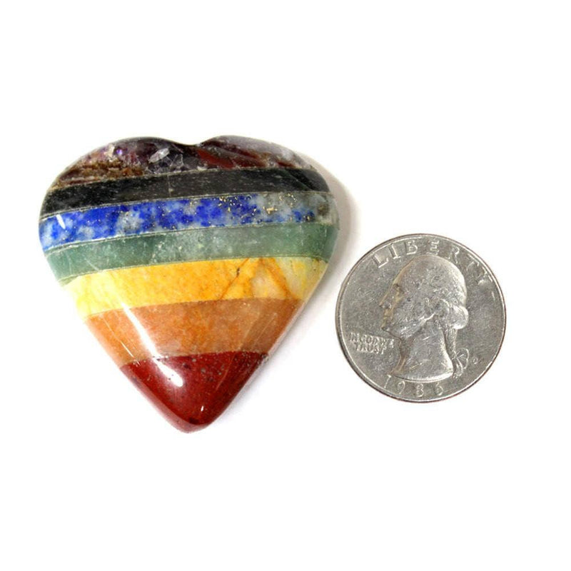 Heart Shaped Crystal Seven Chakra Bonded Stone