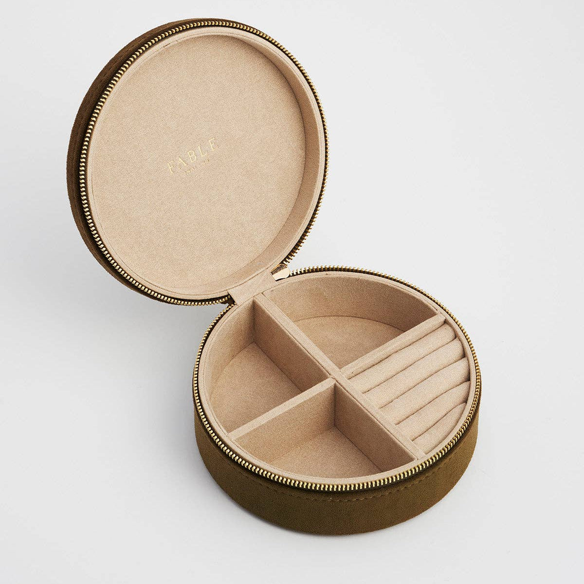 Hedgehog Embroidered Round Jewelry Box