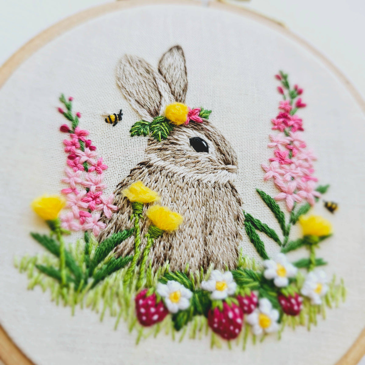 Berry Patch Bunny DIY Embroidery Craft Kit