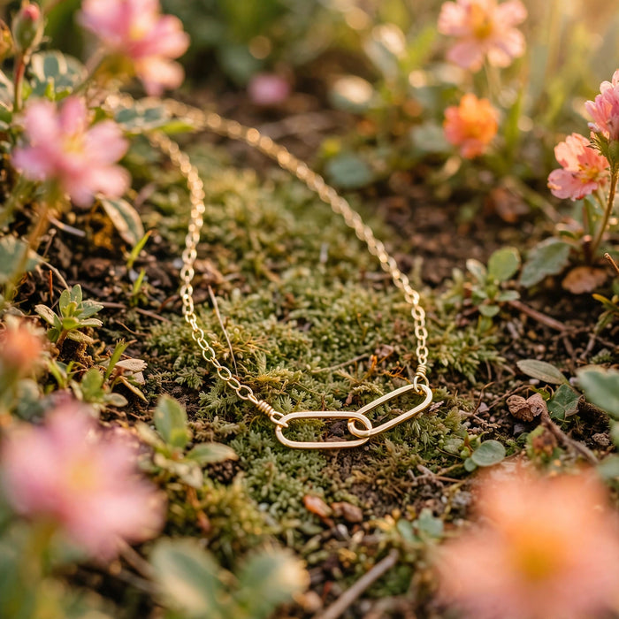 Connected Necklace in 14k gold fill, Ever After garden photo