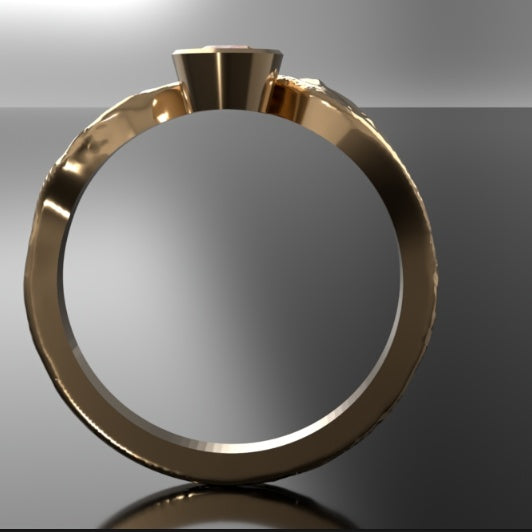 Current Ring with Citrine featuring diamond in 14k solid gold — view 7