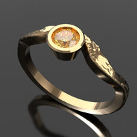 Current Ring with Citrine featuring diamond in 14k solid gold — view 5