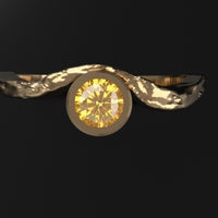 Current Ring with Citrine featuring diamond in 14k solid gold — view 6