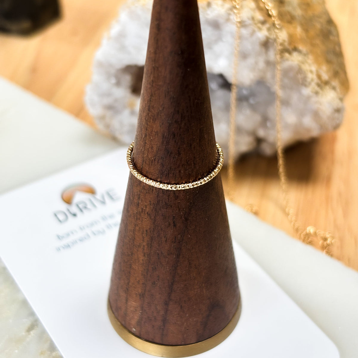 Solid 14k Gold Dainty Stacking Ring — view 11