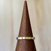 Dainty Celestial Ring in Solid 14k Gold — detail view