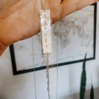 Drifter Fringe Necklace in sterling silver or 14k gold fill — side view