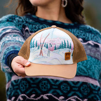 Moonlight Ski Unisex Trucker Hat - Light Brown