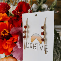 Ember Glow Garnet Threader Earrings (WS)