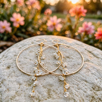 Enchanted Herkimer Diamond Earrings in 14k gold fill, Ever After garden photo