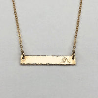 Hand stamped Bar Necklace in sterling silver or 14k gold fill (alternate view)