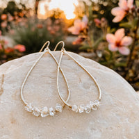 Herkimer Diamond Teardrop Earrings in 14k gold fill, Ever After garden photo