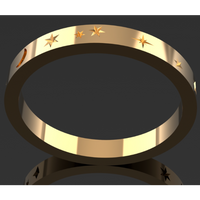 Dainty Celestial Ring Solid 14k Gold