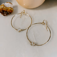 Herkimer Diamond Hoop Earrings (WS)