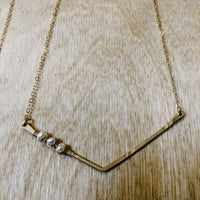 Pearl Chevron Necklace (WS)