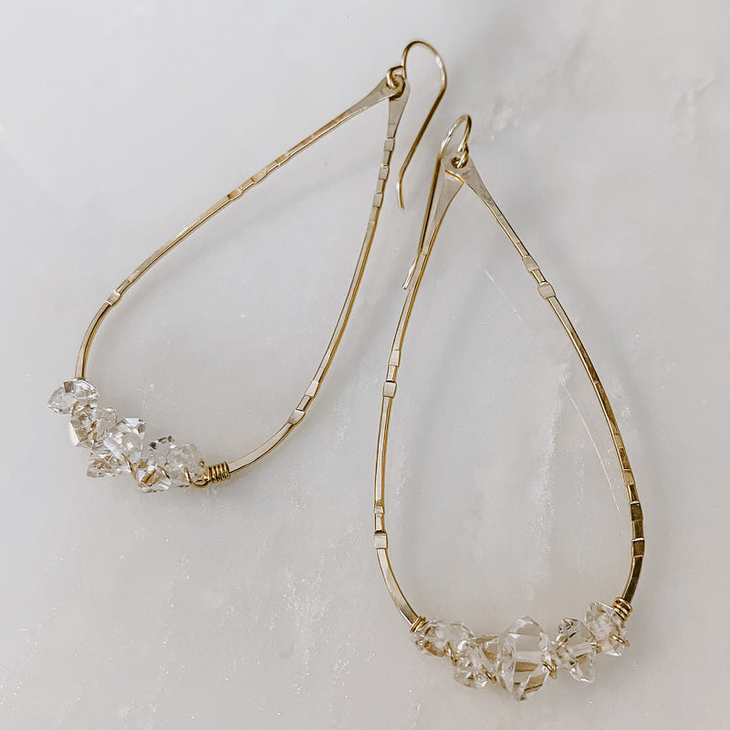 Herkimer Diamond Teardrop Earrings
