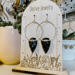 Nala Obsidian Arrowhead Hoop Earrings