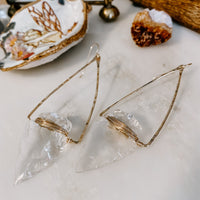 Nala Quartz Crystal Arrowhead Earrings (WS)