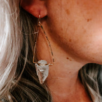 Nala Quartz Crystal Arrowhead Earrings (WS)