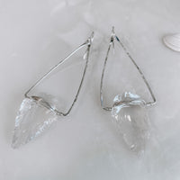 Nala Quartz Crystal Arrowhead Earrings (WS)