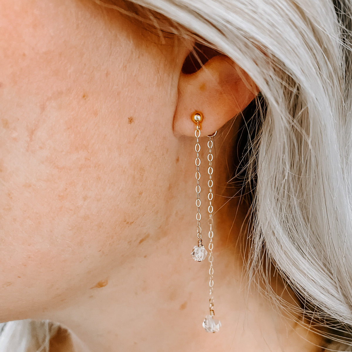 Double Take Herkimer Diamond Drop Earrings (WS)