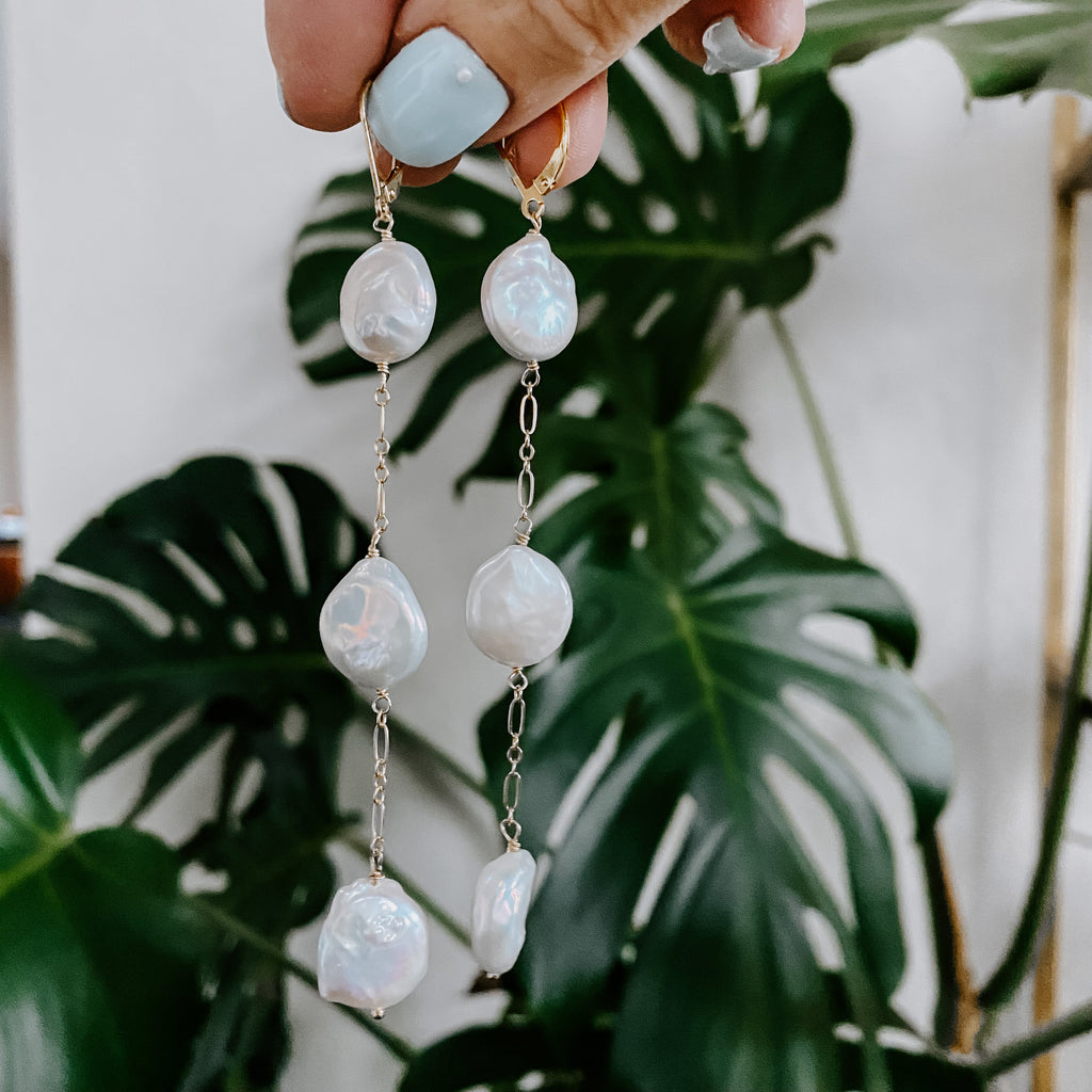 Coin Pearl Earrings (WS)
