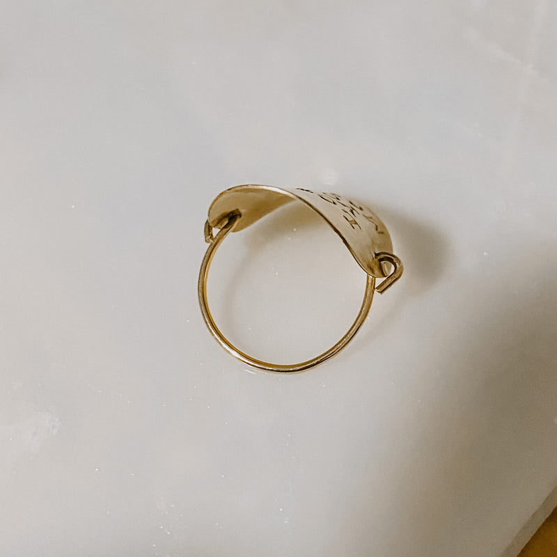 Custom Stamped Shield Ring (WS)