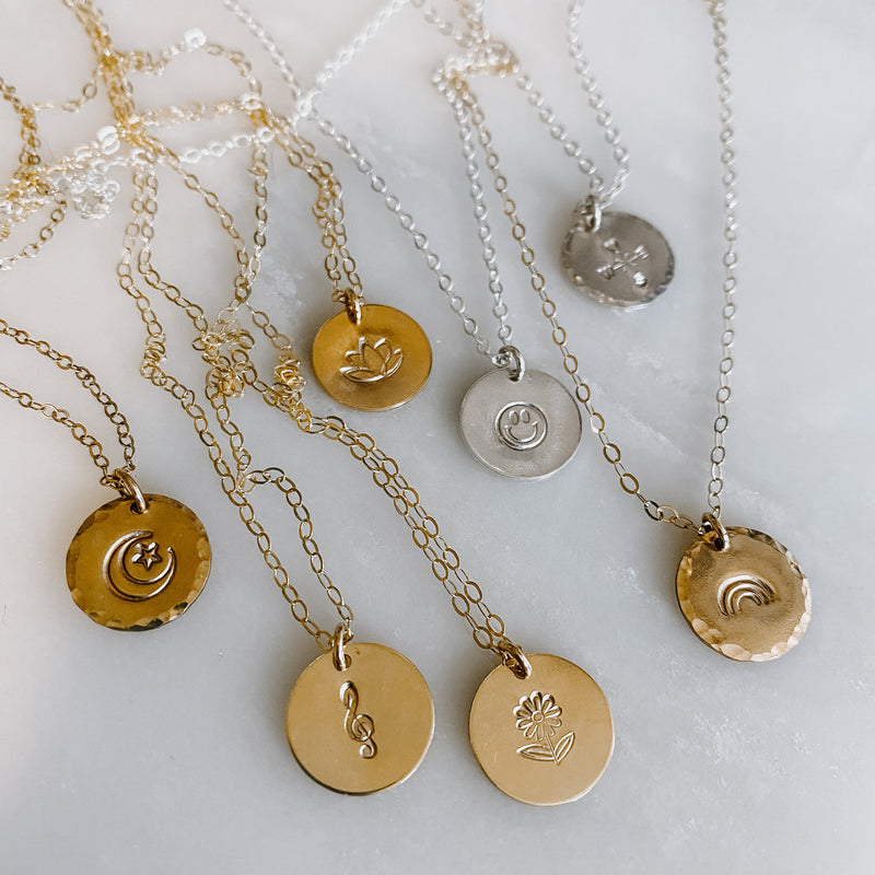 Hand Stamped Medium Coin Necklace (WS)