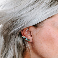 Kingman Turquoise Ear Climbers (WS)