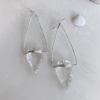 Nala Quartz Crystal Arrowhead Earrings (WS)