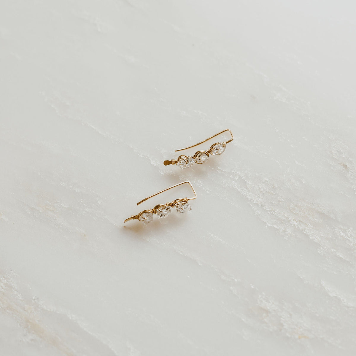 Herkimer Diamond Ear Climbers (WS)