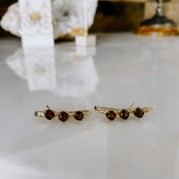 Garnet Ear Climbers (WS)