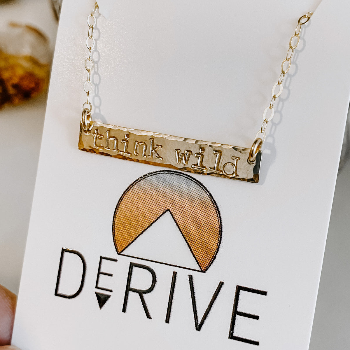 Hand stamped Bar Necklace