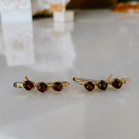 Garnet Ear Climbers (WS)