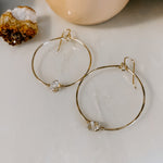 Single Herkimer Diamond Hoop Earrings