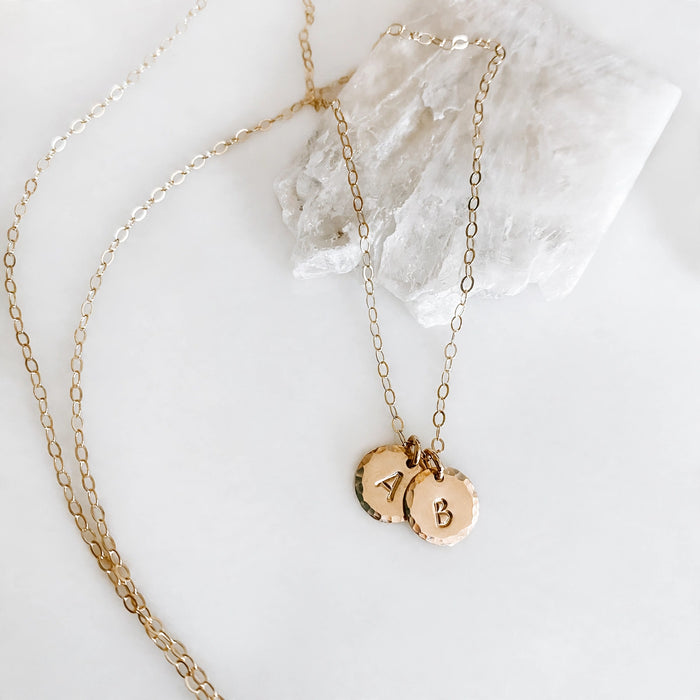 Hand Stamped Initial Necklace