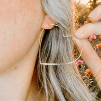 Large Heart Threader Earrings in sterling silver, Ever After garden photo