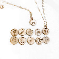 Mini Coin Necklace in sterling silver or 14k gold fill