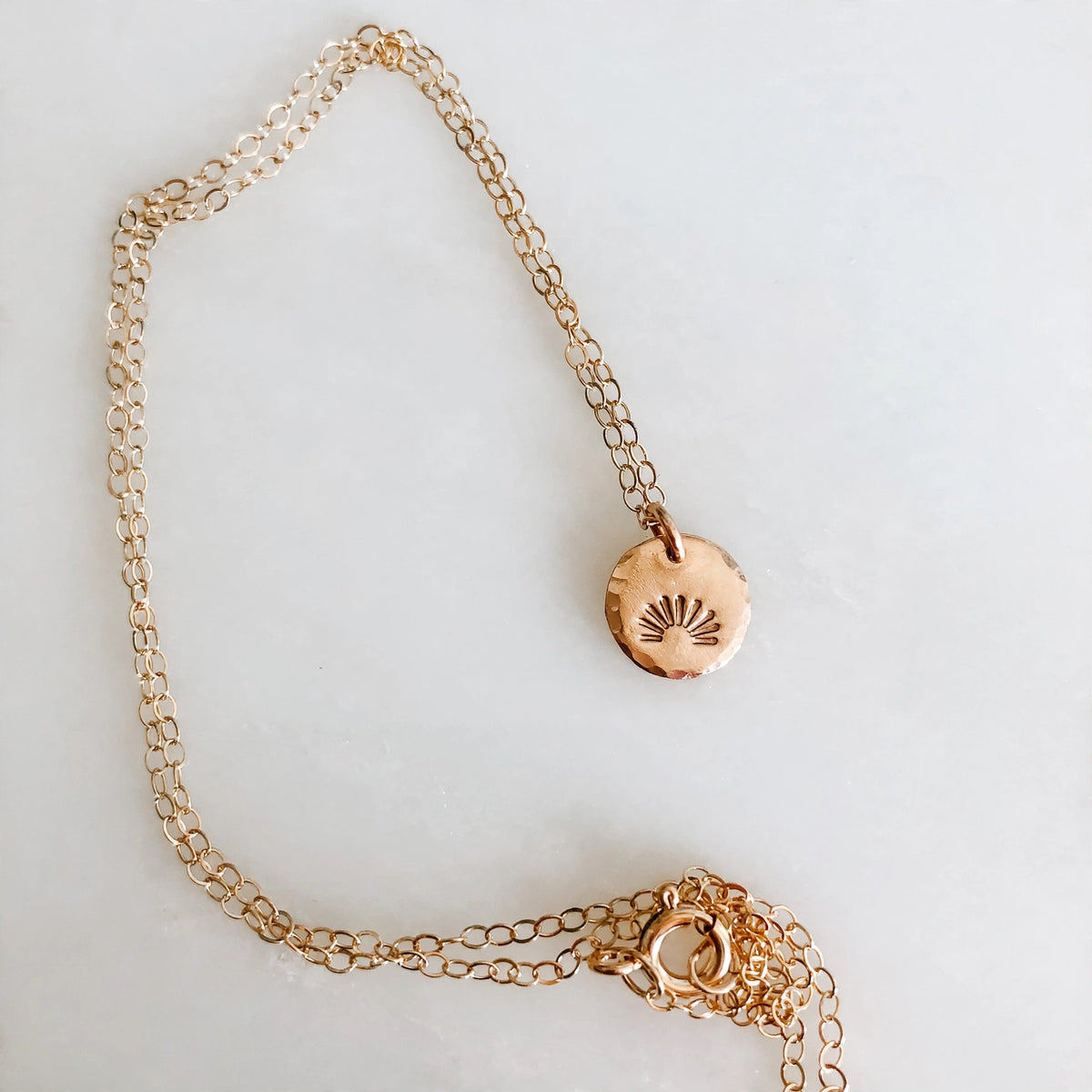 Mini Coin Necklace in sterling silver or 14k gold fill — view 6