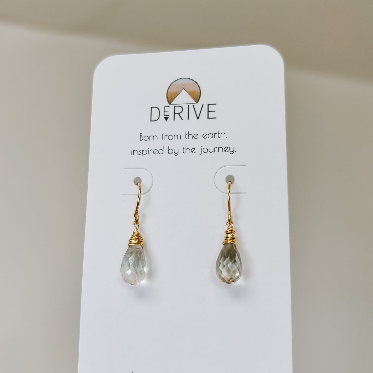 Mini Green Amethyst Drop Earrings in sterling silver or 14k gold fill