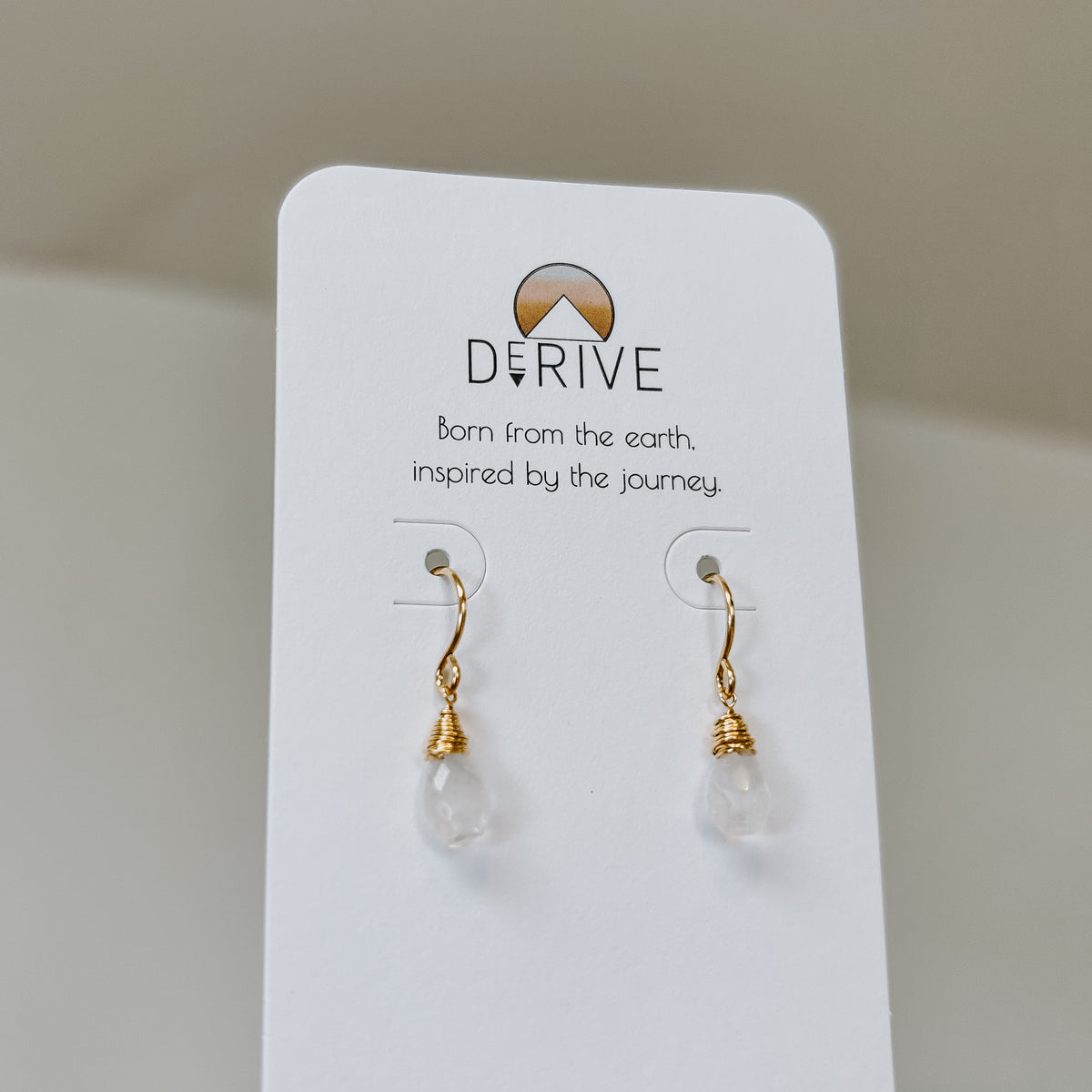 Mini Moonstone Drop Earrings in sterling silver or 14k gold fill