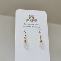 Mini Moonstone Drop Earrings in sterling silver or 14k gold fill