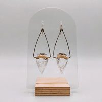 Nala Quartz Crystal Arrowhead Earrings in sterling silver or 14k gold fill (alternate view)