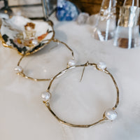 Stargazer Pearl Hoop Earrings (WS)