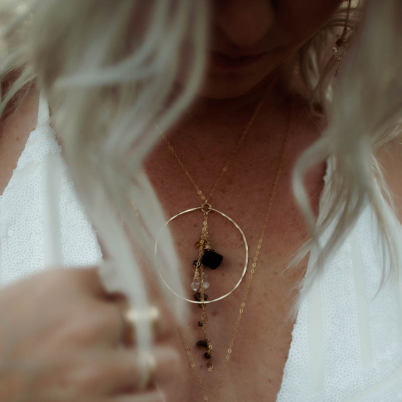 Enchanted Earth Hoop Necklace