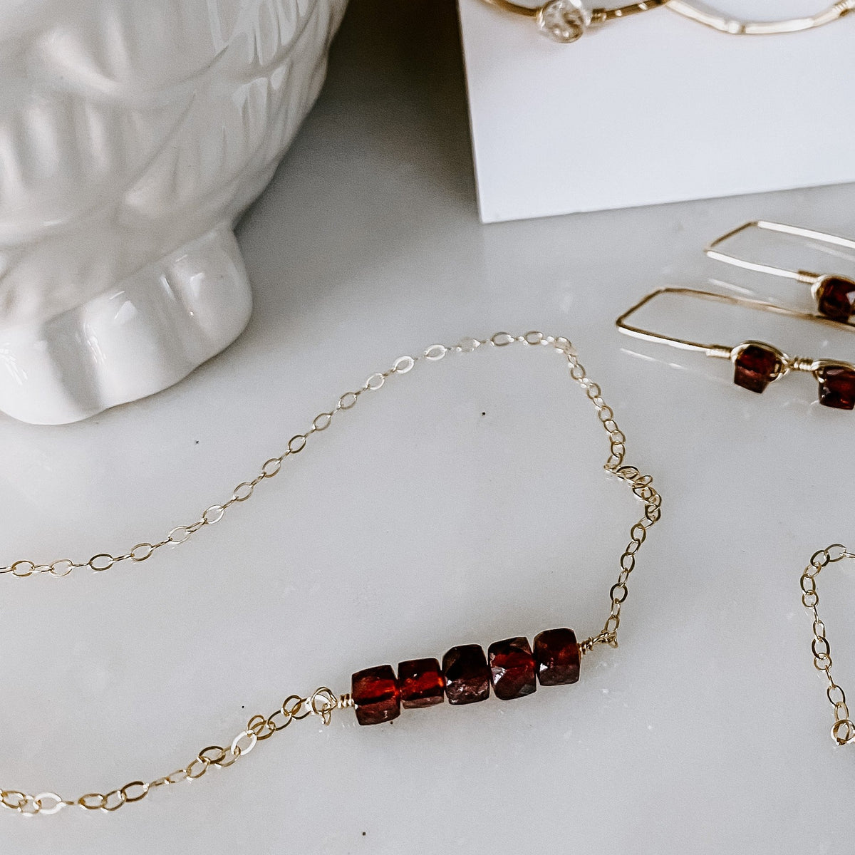 Ember Glow Garnet Necklace