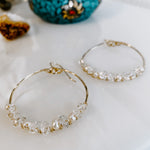 Everly Herkimer Diamond and Pearl Hoop Earrings