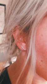 Square Bar Stud Earrings