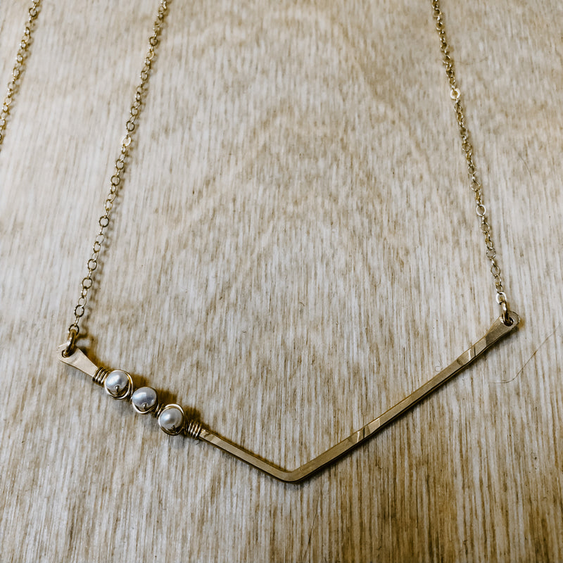Pearl Chevron Necklace