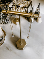 Paperclip Chain Green Amethyst Threader Earrings
