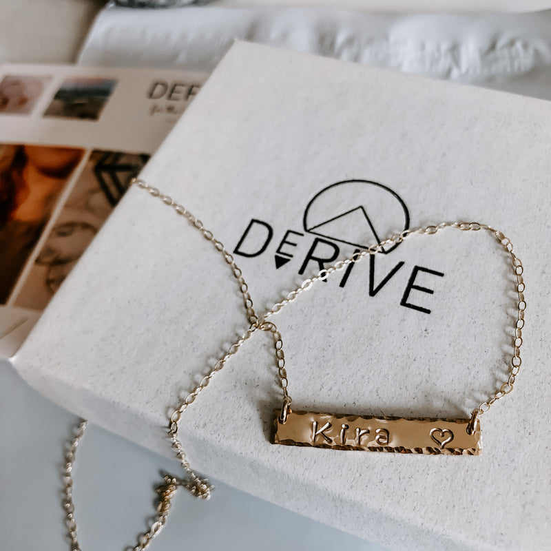 Hand stamped Bar Necklace